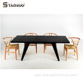 Modern Style Wood Steel Leg Dining Table RT-649